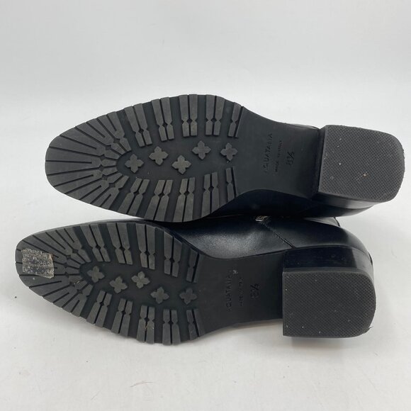 Aquatalia Black Leather Zipper Ankle Booties | Size 8.5 - Picture 2 of 9